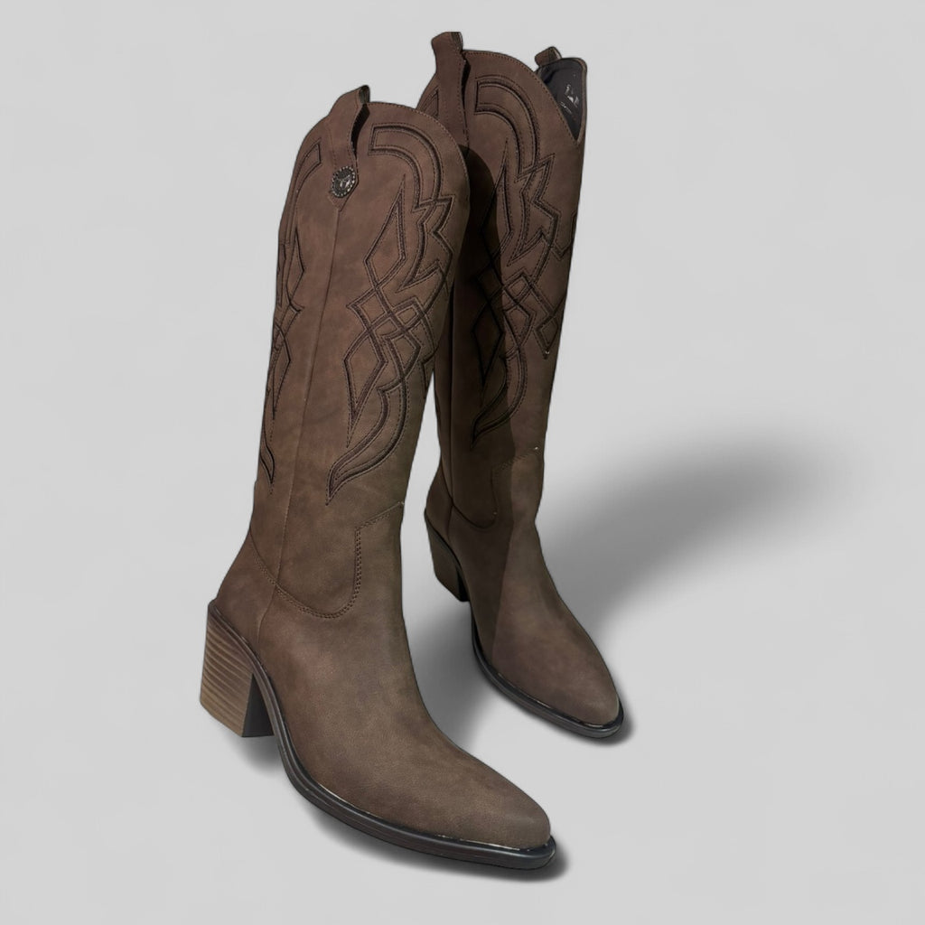 BOTA BORDADA COWBOY "CANELA"